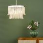 Irisen 6 Light Pendant Polished Nickel and Textured Glass