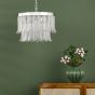 Irisen 6 Light Pendant Polished Nickel and Textured Glass