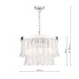 Irisen 6 Light Pendant Polished Nickel and Textured Glass