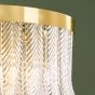 Irisen 6 Light Pendant Natural Brass and Textured Glass