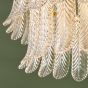 Irisen 6 Light Pendant Natural Brass and Textured Glass