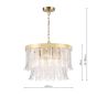 Irisen 6 Light Pendant Natural Brass and Textured Glass