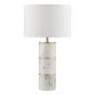 Ishana Table Lamp Marble and Matt Antique Brass With Shade