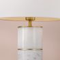 Ishana Table Lamp Marble and Matt Antique Brass With Shade