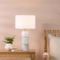 Ishana Table Lamp Marble and Matt Antique Brass With Shade