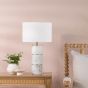 Ishana Table Lamp Marble and Matt Antique Brass With Shade