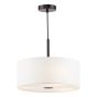 Isla 3 Light Pendant Matt Black and Ivory Shade 40cm