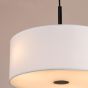 Isla 3 Light Pendant Matt Black and Ivory Shade 40cm