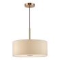 Isla 3 Light Pendant Antique Bronze and Ecru Shade 40cm