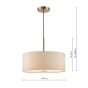 Isla 3 Light Pendant Antique Bronze and Ecru Shade 40cm