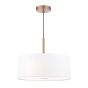 Isla 3 Light Pendant Antique Bronze and Ivory Shade 40cm