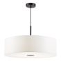 Isla 3 Light Pendant Matt Black and Ivory Shade 60cm