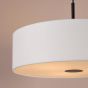 Isla 3 Light Pendant Matt Black and Ivory Shade 60cm