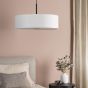 Isla 3 Light Pendant Matt Black and Ivory Shade 60cm