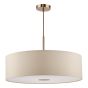 Isla 3 Light Pendant Antique Bronze and Ecru Shade 60cm