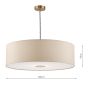 Isla Easy Fit Pendant Ecru and Bronze Shade 60cm