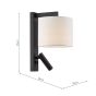 Itala Wall Light Matt Black With Shade LED