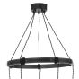 Ivan 5 Light Pendant Rustic Wood Aged Brass Detail