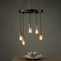 Ivan 5 Light Pendant Rustic Wood Aged Brass Detail
