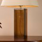 Izar Table Lamp Brown Glass and Antique Brass With Shade