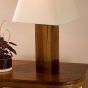 Izar Table Lamp Brown Glass and Antique Brass With Shade