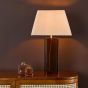 Izar Table Lamp Brown Glass and Antique Brass With Shade