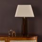 Izar Table Lamp Brown Glass and Antique Brass With Shade