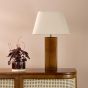 Izar Table Lamp Brown Glass and Antique Brass With Shade
