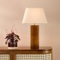 Izar Table Lamp Brown Glass and Antique Brass With Shade