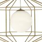 Izmir 1 Light Pendant Hexagonal Old Gold Frame Opal Glass