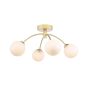 Izzy 4 Light Semi-Flush Matt Gold With Opal Glass