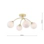 Izzy 4 Light Semi-Flush Matt Gold With White Confetti Glass