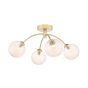 Izzy 4 Light Semi-Flush Matt Gold With Amber Hammered Glass