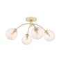 Izzy 4 Light Semi-Flush Matt Gold With Amber Hammered Glass