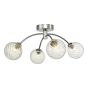 Izzy 4 Light Semi Flush Polished Chrome With Twisted Glass