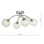 Izzy 4 Light Semi Flush Polished Chrome With Twisted Glass