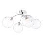 Izzy 4 Light Semi Flush Polished Chrome With Clear Dimpled Glass
