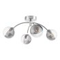Izzy 4 Light Semi Flush Polished Chrome With Smoked/Clear Ribbed Glass