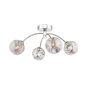 Izzy 4 Light Semi Flush Polished Chrome With Closed Organic Smoked Glass