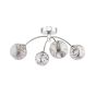 Izzy 4 Light Semi Flush Polished Chrome With Closed Organic Smoked Glass