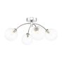 Izzy 4 Light Semi Flush Polished Chrome With Clear Hammered Glass