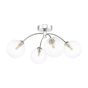 Izzy 4 Light Semi Flush Polished Chrome With Clear Hammered Glass