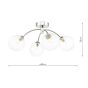 Izzy 4 Light Semi Flush Polished Chrome With Clear Hammered Glass