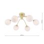 Izzy 6 Light Semi-Flush Matt Gold With White Confetti Glass