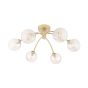 Izzy 6 Light Semi-Flush Matt Gold With Twisted Amber Glass