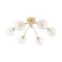 Izzy 6 Light Semi-Flush Matt Gold With Twisted Amber Glass