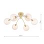 Izzy 6 Light Semi-Flush Matt Gold With Amber Hammered Glass