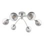 Izzy 6lt Semi Flush Polished Chrome With Smoked/Clear Ribbed Glass