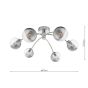 Izzy 6lt Semi Flush Polished Chrome With Smoked/Clear Ribbed Glass