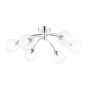 Izzy 6 Light Semi Flush Polished Chrome With Clear Hammered Glass